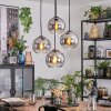 Koyoto Hanglamp, Kogellampje, Cluster hanglamp Chroom, Duidelijk, Rookkleurig, 4-lichts