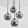 Ripoll Hanglamp, Kogellampje, Cluster hanglamp Rookkleurig, 4-lichts