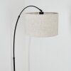 Bassagoda Staande lamp, Booglampen Zwart, 1-licht, Stoffen kap