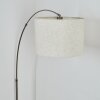Bassagoda Staande lamp, Booglampen Nikkel mat, Zwart, 1-licht, Stoffen lampenkap