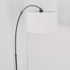 Soungou Staande lamp, Booglampen Chroom, Zwart, 1-licht, Stoffen lampenkap