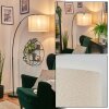 Bassagoda Staande lamp, Booglampen Chroom, Zwart, 1-licht, Stoffen lampenkap