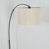 Bassagoda Staande lamp, Booglampen Chroom, Zwart, 1-licht, Stoffen lampenkap