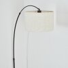 Bassagoda Staande lamp, Booglampen Chroom, Zwart, 1-licht, Stoffen lampenkap