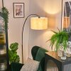 Bassagoda Staande lamp, Booglampen Chroom, Zwart, 1-licht, Stoffen lampenkap