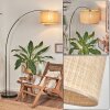 Sabadim Staande lamp, Booglampen Chroom, Zwart, 1-licht, Stoffen kap