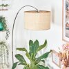 Sabadim Staande lamp, Booglampen Chroom, Zwart, 1-licht, Stoffen kap