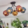 Ripoll Plafondlamp, Kogellampje Blauw, Goud, Koperkleurig, 5-lichts