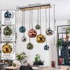 Ripoll Hanglamp, Kogellampje, Hanglamp Natuurlijke kleuren, Zwart, 8-lichts