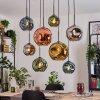 Ripoll Hanglamp, Kogellampje, Hanglamp Natuurlijke kleuren, Zwart, 8-lichts