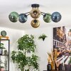 Koyoto Plafondlamp, Kogellampje 73 cm Blauw, Goud, Groen, 6-lichts