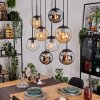 Gastor Hanglamp, Kogellampje, Hanglamp Amber, Chroom, Duidelijk, Rookkleurig, 8-lichts