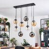 Gastor Hanglamp, Kogellampje, Hanglamp Amber, Chroom, Duidelijk, Rookkleurig, 8-lichts
