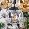 Gastor Hanglamp, Kogellampje, Hanglamp Amber, Chroom, Duidelijk, Rookkleurig, 8-lichts