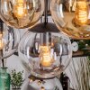 Gastor Hanglamp, Kogellampje, Hanglamp Amber, Chroom, Duidelijk, Rookkleurig, 8-lichts