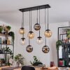 Gastor Hanglamp, Kogellampje, Hanglamp Amber, Chroom, Duidelijk, Rookkleurig, 8-lichts