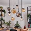 Gastor Hanglamp, Kogellampje, Hanglamp Amber, Chroom, Duidelijk, Rookkleurig, 8-lichts