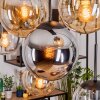 Gastor Hanglamp, Kogellampje, Hanglamp Amber, Chroom, Duidelijk, Rookkleurig, 8-lichts