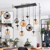 Gastor Hanglamp, Kogellampje, Hanglamp Amber, Chroom, Duidelijk, Rookkleurig, 8-lichts