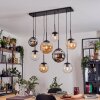 Gastor Hanglamp, Kogellampje, Hanglamp Amber, Chroom, Duidelijk, Rookkleurig, 8-lichts