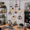 Gastor Hanglamp, Kogellampje, Hanglamp Amber, Chroom, Duidelijk, Rookkleurig, 8-lichts