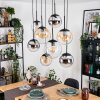 Gastor Hanglamp, Kogellampje, Hanglamp Amber, Chroom, Duidelijk, Rookkleurig, 8-lichts
