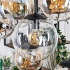 Gastor Hanglamp, Kogellampje, Hanglamp Amber, Chroom, Duidelijk, Rookkleurig, 8-lichts