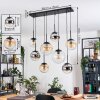 Gastor Hanglamp, Kogellampje, Hanglamp Amber, Chroom, Duidelijk, Rookkleurig, 8-lichts