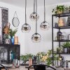 Ripoll Hanglamp, Kogellampje, Cluster hanglamp Chroom, Duidelijk, Rookkleurig, 4-lichts
