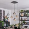 Ripoll Hanglamp, Kogellampje, Cluster hanglamp Chroom, Duidelijk, Rookkleurig, 4-lichts