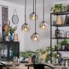 Ripoll Hanglamp, Kogellampje, Cluster hanglamp Chroom, Duidelijk, Rookkleurig, 4-lichts