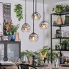 Ripoll Hanglamp, Kogellampje, Cluster hanglamp Chroom, Duidelijk, Rookkleurig, 4-lichts