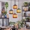 Koyoto Hanglamp, Kogellampje, Cluster hanglamp Blauw, Groen, Koperkleurig, 4-lichts