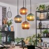 Koyoto Hanglamp, Kogellampje, Cluster hanglamp Blauw, Groen, Koperkleurig, 4-lichts