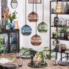 Koyoto Hanglamp, Kogellampje, Cluster hanglamp Blauw, Groen, Koperkleurig, 4-lichts