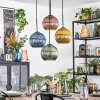 Koyoto Hanglamp, Kogellampje, Cluster hanglamp Blauw, Goud, Groen, Koperkleurig, 4-lichts