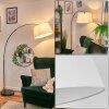 Bassagoda Staande lamp, Booglampen Chroom, Zwart, 1-licht, Stoffen lampenkap