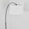 Bassagoda Staande lamp, Booglampen Chroom, Zwart, 1-licht, Stoffen lampenkap