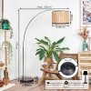 Ramila Staande lamp, Booglampen Chroom, Zwart, 1-licht, Stoffen lampenkap