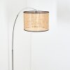 Ramila Staande lamp, Booglampen Chroom, Zwart, 1-licht, Stoffen lampenkap