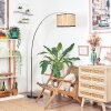 Ramila Staande lamp, Booglampen Chroom, Zwart, 1-licht, Stoffen lampenkap
