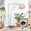Ramila Staande lamp, Booglampen Chroom, Zwart, 1-licht, Stoffen lampenkap