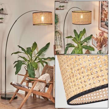 Ramila Staande lamp, Booglampen Chroom, Zwart, 1-licht