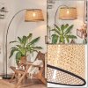 Ramila Staande lamp, Booglampen Chroom, Zwart, 1-licht, Stoffen kap