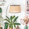 Ramila Staande lamp, Booglampen Chroom, Zwart, 1-licht, Stoffen kap