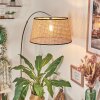 Ramila Staande lamp, Booglampen Chroom, Zwart, 1-licht, Stoffen kap