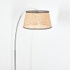 Ramila Staande lamp, Booglampen Chroom, Zwart, 1-licht, Stoffen kap