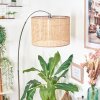 Barcos Staande lamp, Booglampen Chroom, Zwart, 1-licht, Stoffen kap