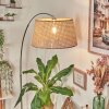 Barcos Staande lamp, Booglampen Chroom, Zwart, 1-licht, Stoffen lampenkap