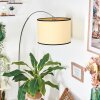 Chellas Staande lamp, Booglampen Chroom, Zwart, 1-licht, Stoffen kap